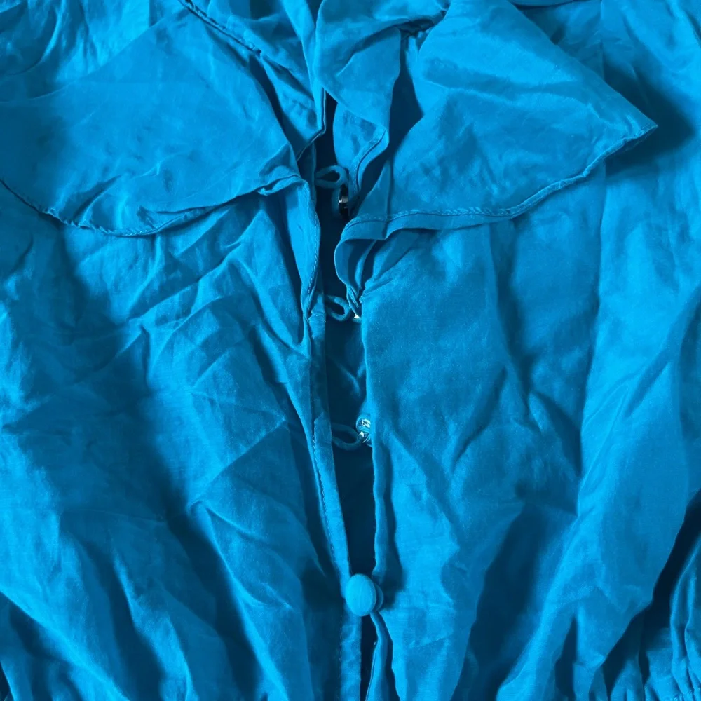 Bebe Vibrant Blue Ruffled Romper - Size Small - Picture 4 of 5